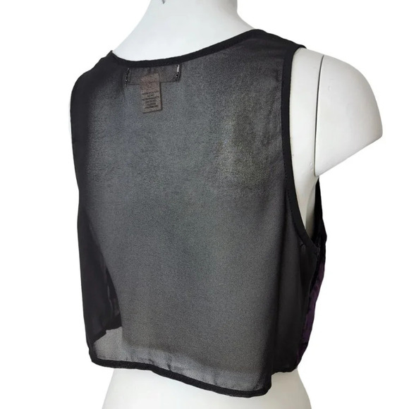 Band Of Gypsies Crushed Velvet Crop Top - Picture 4 of 5